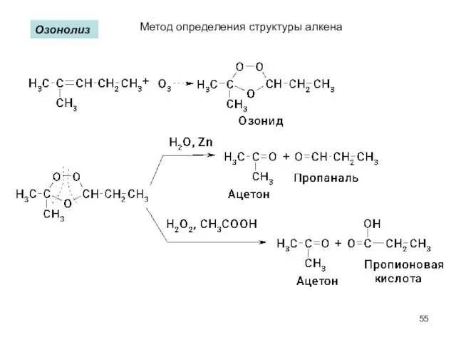 Озонолиз Метод определения структуры алкена