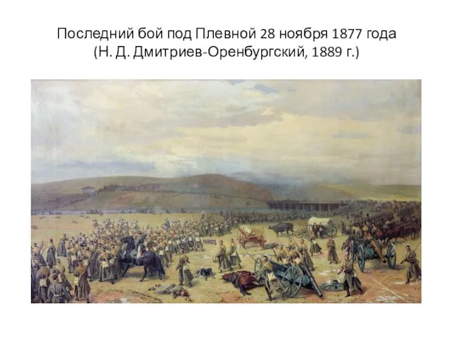 Последний бой под Плевной 28 ноября 1877 года (Н. Д. Дмитриев-Оренбургский, 1889 г.)