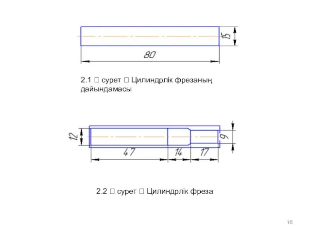 2.1  сурет  Цилиндрлік фрезаның дайындамасы 2.2  сурет  Цилиндрлік фреза