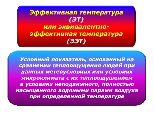 Условный показатель, основанный на сравнении теплоощущения людей при данных метеоусловиях или