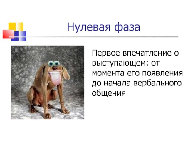 Нулевая фаза Первое впечатление о выступающем: от момента его появления до начала вербального общения