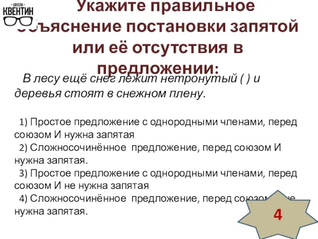 Укажите правильное объяснение постановки запятой или её отсутствия в предложении: В