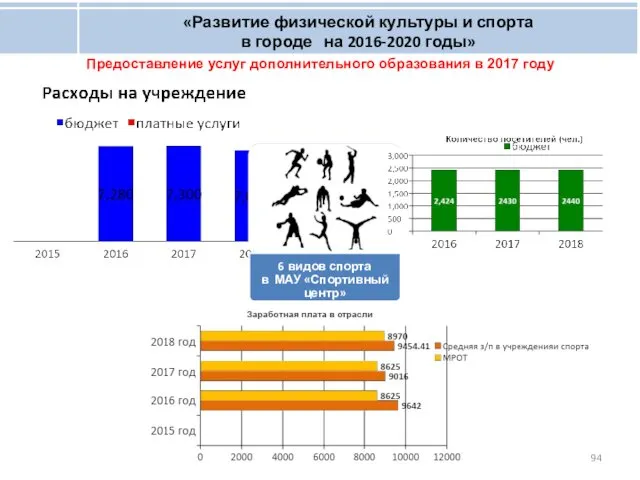 «Развитие физической культуры и спорта в городе на 2016-2020 годы» Предоставление