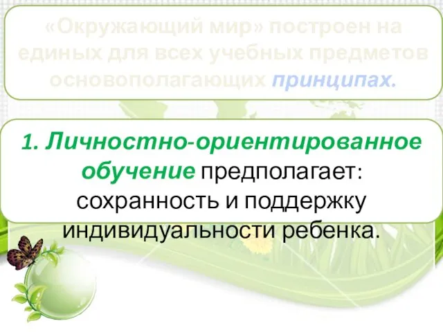 «Окружающий мир» построен на единых для всех учебных предме­тов основополагающих принципах.