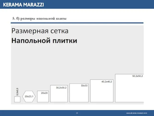 5. б) размеры напольной плиты