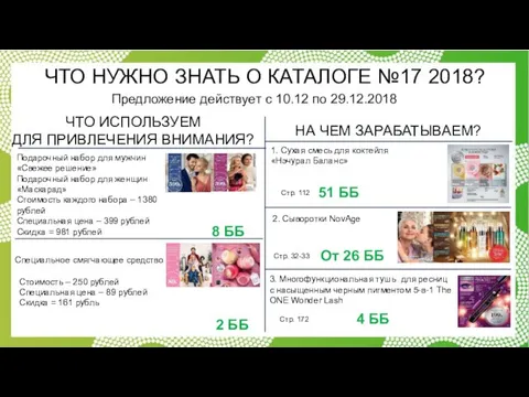 ЧТО НУЖНО ЗНАТЬ О КАТАЛОГЕ №17 2018? ЧТО ИСПОЛЬЗУЕМ ДЛЯ ПРИВЛЕЧЕНИЯ