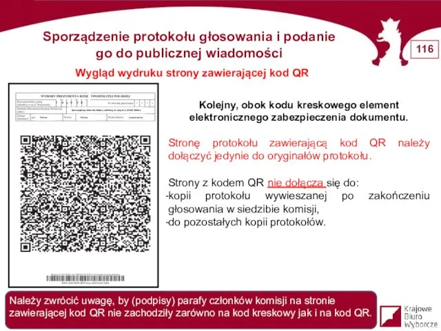 Sporządzenie protokołu głosowania i podanie go do publicznej wiadomości Wygląd wydruku