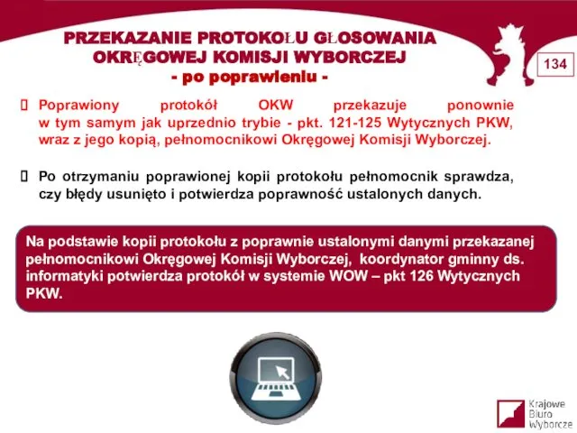 Poprawiony protokół OKW przekazuje ponownie w tym samym jak uprzednio trybie