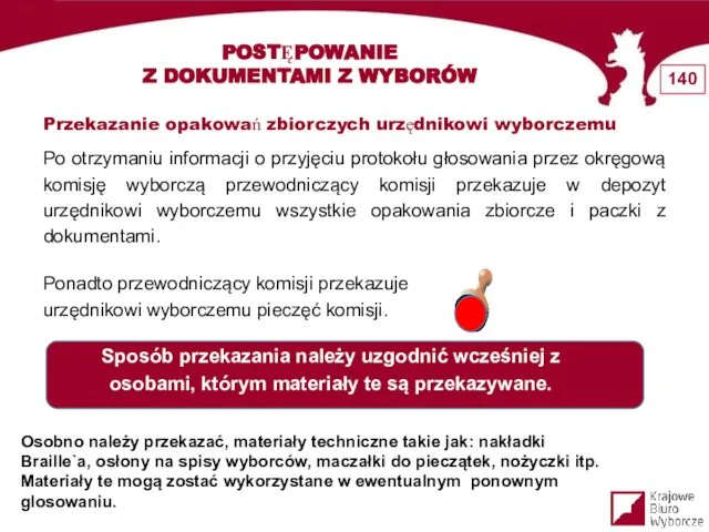 Po otrzymaniu informacji o przyjęciu protokołu głosowania przez okręgową komisję wyborczą