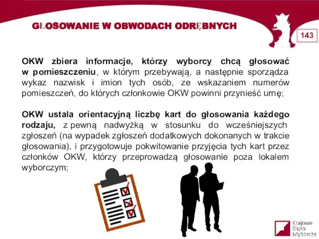 GŁOSOWANIE W OBWODACH ODRĘBNYCH OKW zbiera informacje, którzy wyborcy chcą głosować