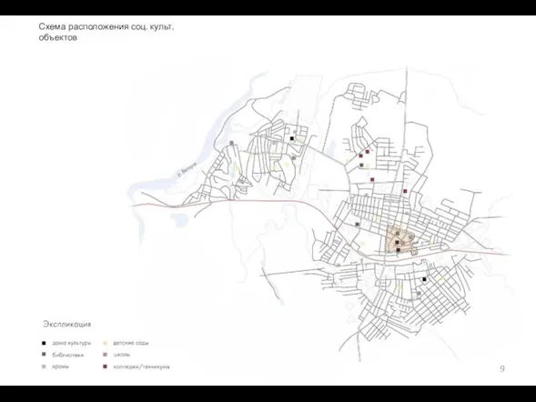 Схема расположения соц. культ. объектов