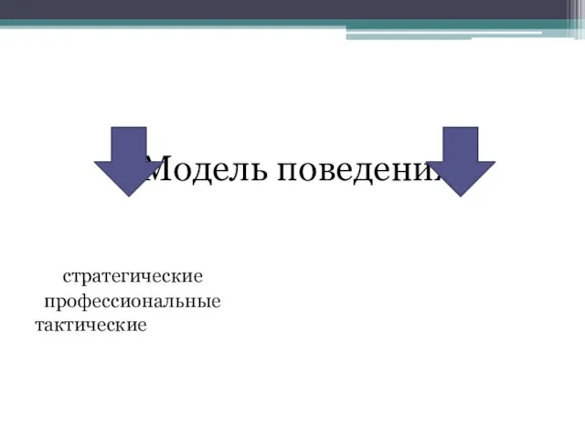 Модель поведения стратегические профессиональные тактические