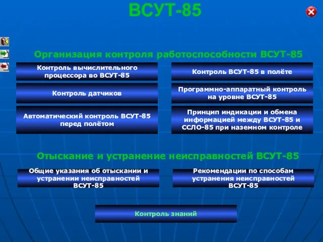 ВСУТ-85 Контроль вычислительного процессора во ВСУТ-85 Контроль ВСУТ-85 в полёте Контроль