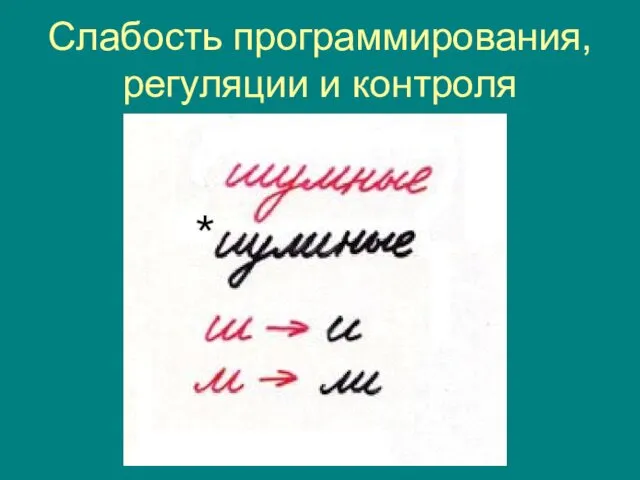 Слабость программирования, регуляции и контроля