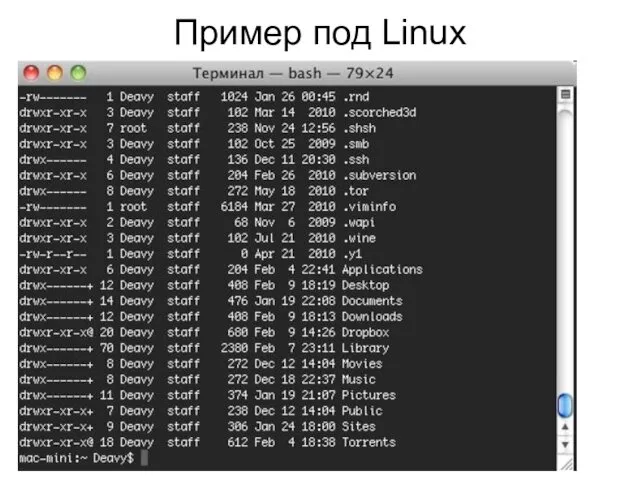 Пример под Linux