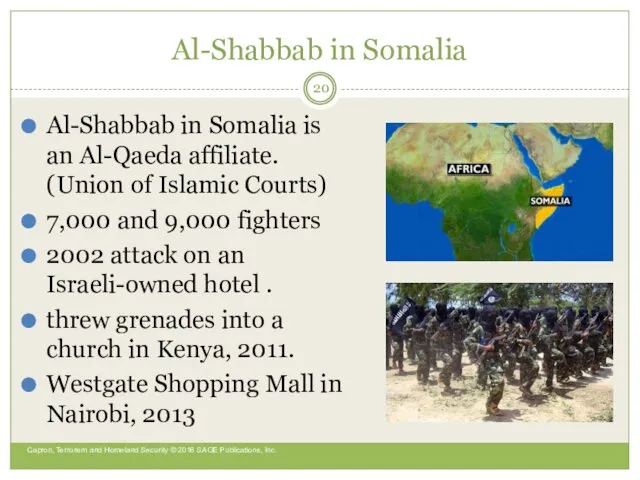 Al-Shabbab in Somalia Al-Shabbab in Somalia is an Al-Qaeda affiliate. (Union