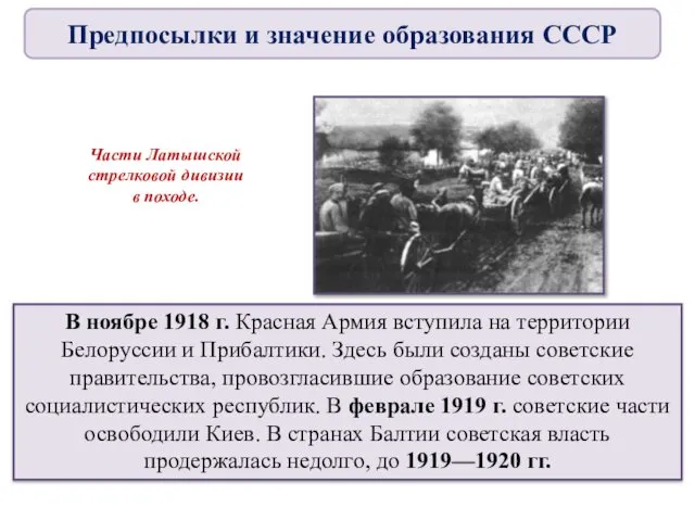 В ноябре 1918 г. Красная Армия вступила на территории Белоруссии и