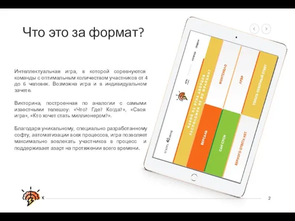 Что это за формат? Интеллектуальная игра, в которой соревнуются команды с