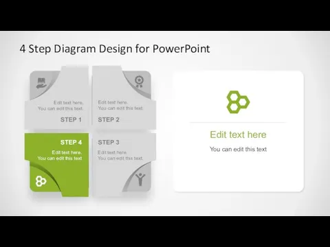 4 Step Diagram Design for PowerPoint You can edit this text