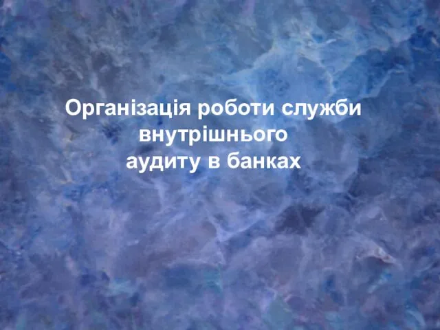 Організація роботи служби внутрішнього аудиту в банках