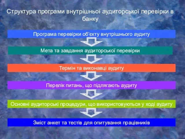 Програма перевірки об’єкту внутрішнього аудиту Мета та завдання аудиторської перевірки Термін