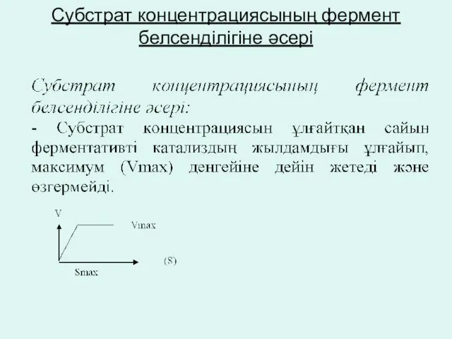 Субстрат концентрациясының фермент белсенділігіне әсері