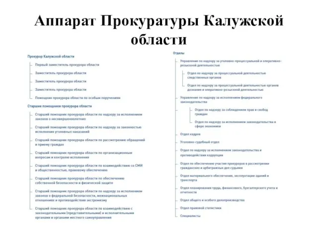 Аппарат Прокуратуры Калужской области