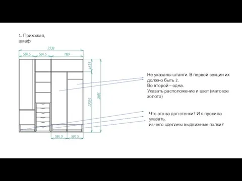 1. Прихожая, шкаф Что это за доп стенки? И я просила