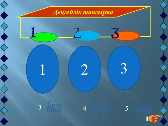 Деңгейлік тапсырма баға баға баға 1 3 2 3 4 5