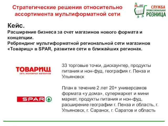 Кейс. Расширение бизнеса за счет магазинов нового формата и концепции. Ребрендинг