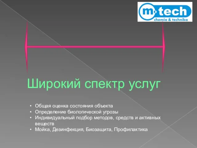 Общая оценка состояния объекта Определение биологической угрозы Индивидуальный подбор методов, средств