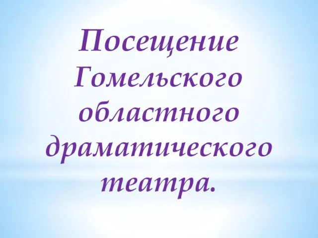 Посещение Гомельского областного драматического театра.