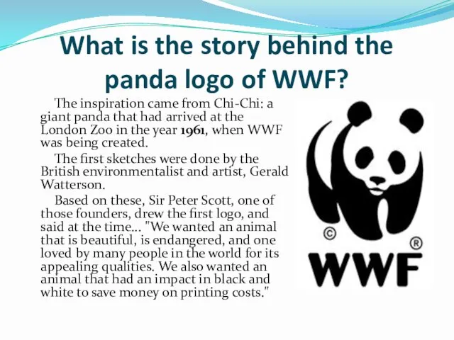 What is the story behind the panda logo of WWF? The