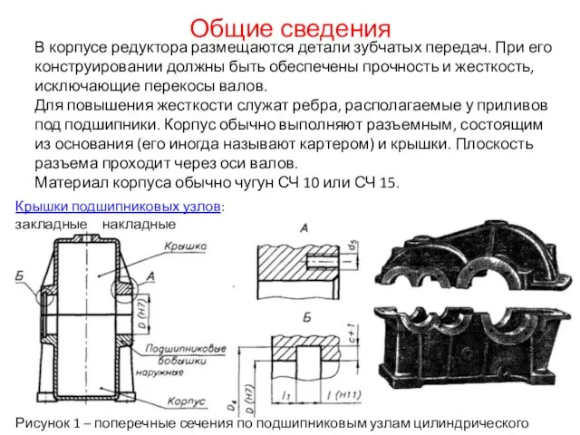 Общие сведения В корпусе редуктора размещаются детали зубчатых передач. При его