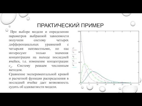 ПРАКТИЧЕСКИЙ ПРИМЕР При выборе модели и определении параметров выбранной зависимости получили