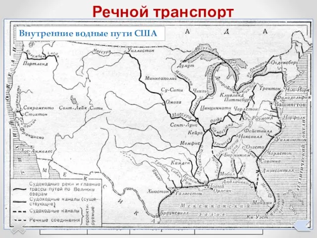 Речной транспорт Старейший вид транспорта. Развитие и размещение зависит от природных