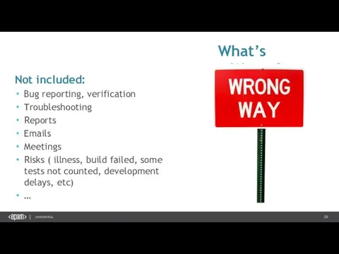 What’s Wrong? Not included: Bug reporting, verification Troubleshooting Reports Emails Meetings