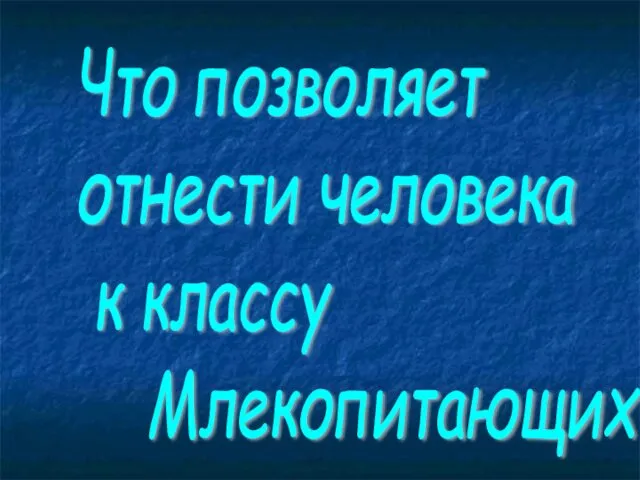 Что позволяет отнести человека к классу Млекопитающих