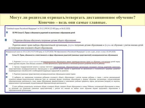 Могут ли родители отрицать/отвергать дистанционное обучение? Конечно – ведь они самые главные.