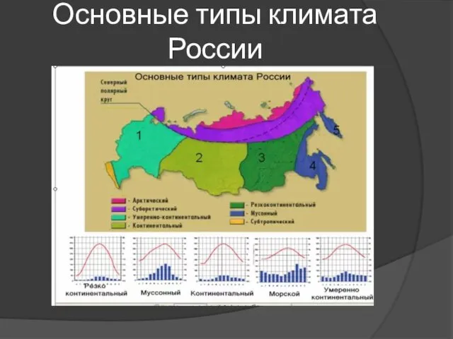 Основные типы климата России
