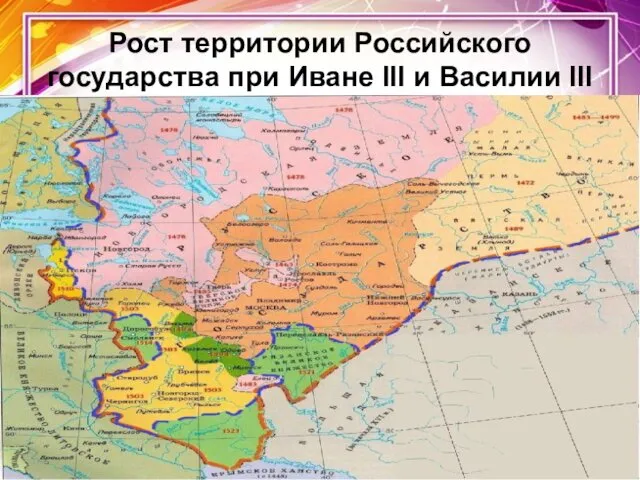 Рост территории Российского государства при Иване III и Василии III