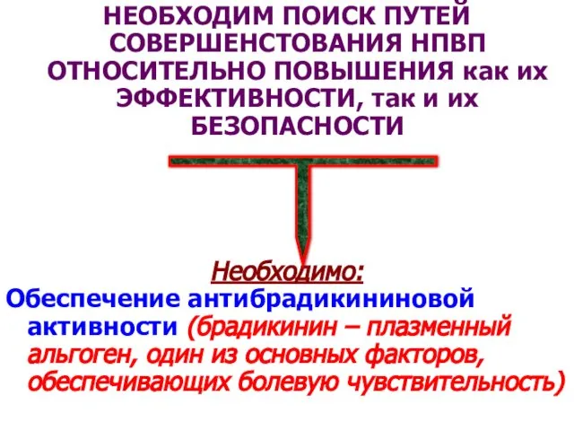 НЕОБХОДИМ ПОИСК ПУТЕЙ СОВЕРШЕНСТОВАНИЯ НПВП ОТНОСИТЕЛЬНО ПОВЫШЕНИЯ как их ЭФФЕКТИВНОСТИ, так