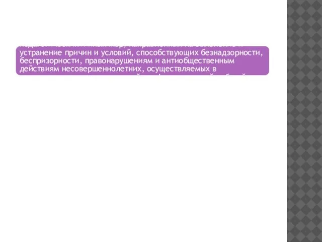 Профилактика безнадзорности и правонарушений несовершеннолетних - система социальных, правовых, педагогических и