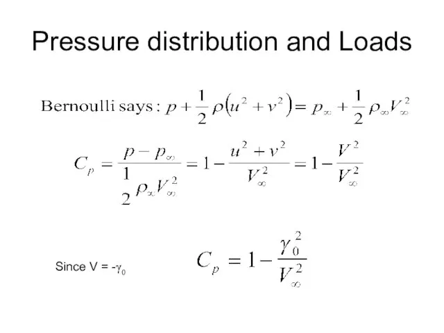 Pressure distribution and Loads Since V = -γ0