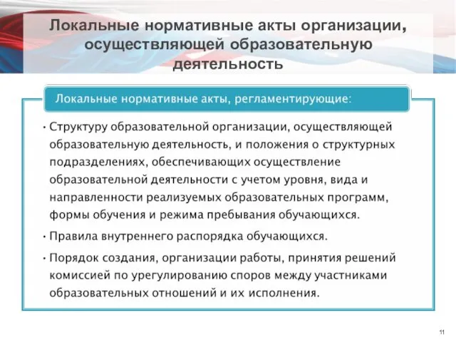 Локальные нормативные акты организации, осуществляющей образовательную деятельность