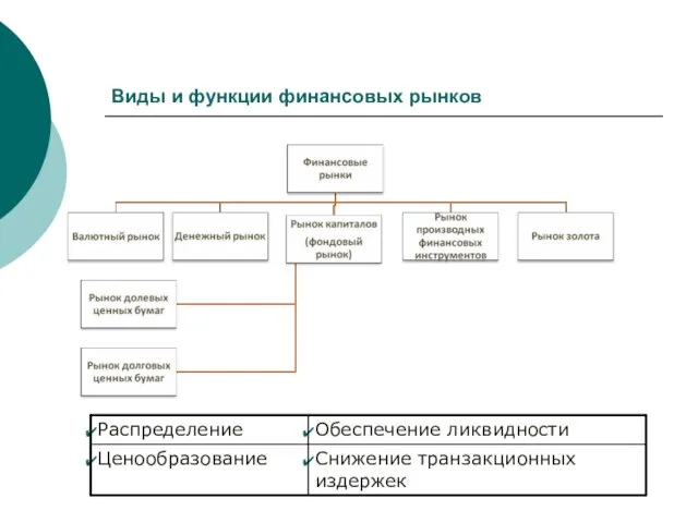 Виды и функции финансовых рынков