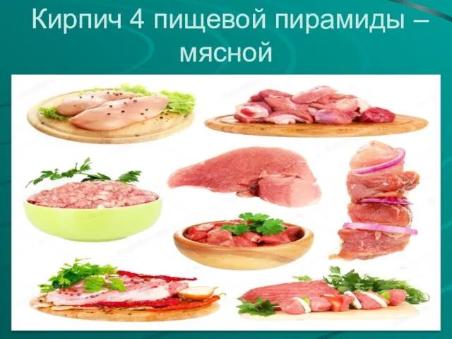 Кирпич 4 пищевой пирамиды – мясной