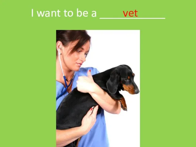 I want to be a ___________ vet