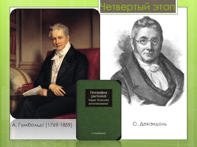 Четвертый этап О. Декандоль А. Гумбольдт (1769-1859)