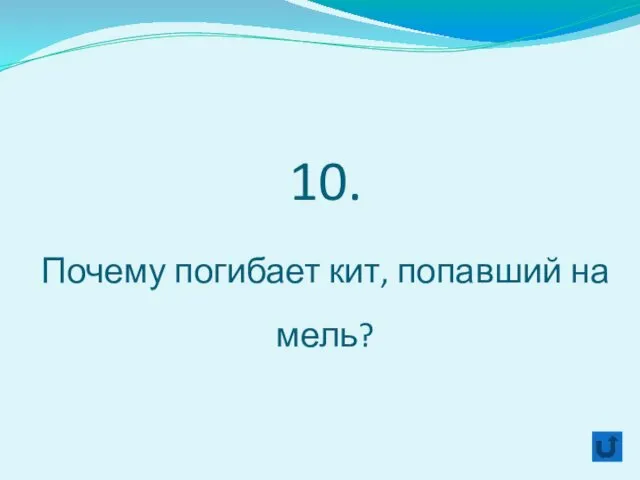 10. Почему погибает кит, попавший на мель?